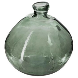 Wazon szklany Dame Jeanne 33 cm zielony nowoczesny na kwiaty do salonu Atmosphera