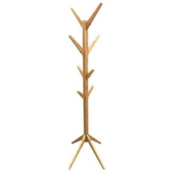 Intesi Tree nowoczesny drewniany wieszak stojący do przedpokoju naturalny 177 cm