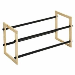 Stojak na buty 5five simply smart z drewna i metalu, regulowany, nowoczesny, czarno-naturalny