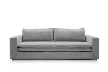 Sofa rozkładana z funkcją spania Ulnes sztruksowa szara jasna 3-osobowa do salonu