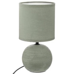 Lampka nocna do sypialni Timeo zielona nowoczesna ceramiczna z abażurem Atmosphera 24,5 cm
