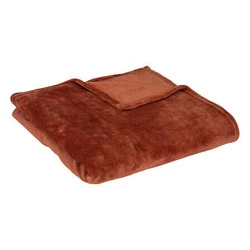 Koc flanelowy Atmosphera terracotta 130x180 cm ciepły i miękki na kanapę lub łóżko