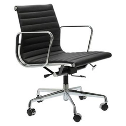 Fotel biurowy CH1171 PREMIUM inspirowany EA117 skóra, chrom czarny