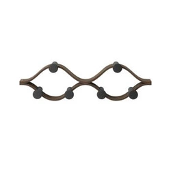 Umbra Montage nowoczesny wieszak ścienny drewniany do przedpokoju 6 haków orzech czarny