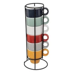 Stojak z 6 filiżankami Coloroma multikolor
