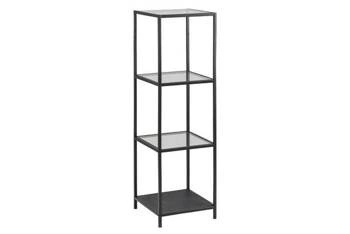 Regał metalowy Seaford VI czarny na książki do salonu i biura nowoczesny 119,5 cm Actona