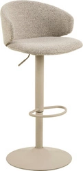 Hoker Ella beżowy nowoczesny tapicerowany z oparciem i podłokietnikami regulowany do kuchni Actona