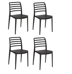 Zestaw 4 krzeseł Valla czarne