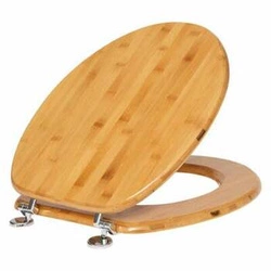 Deska sedesowa bambusowa Abby do toalety nowoczesna antybakteryjna z metalowymi zawiasami