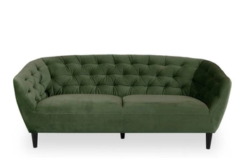 Sofa 3 osobowa welurowa Ria Actona zielona nowoczesna do salonu styl glamour 191 cm