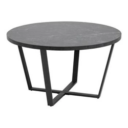 Stolik kawowy Amble okrągły czarny nowoczesny metalowy do salonu 77 cm Actona