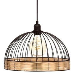 Lampa wisząca Suwa Rattan czarna boho nad stół do salonu i jadalni Atmosphera 35 cm