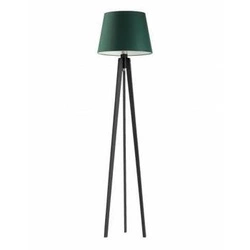 Lampa podłogowa CURACAO abażur zieleń butelkowy stelaż hebanowy