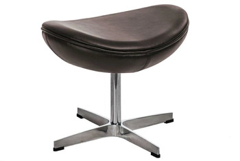 Podnóżek skórzany do fotela Egg Jajo D2.DESIGN brązowy ciemny nowoczesny obrotowy do salonu