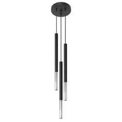 Lampa wisząca Mozaica 3-punktowa czarna chrom nowoczesna nad wyspę do salonu