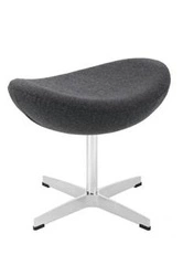 Podnóżek tapicerowany Jajo inspirowany Egg szary ciemny 41 nowoczesny do salonu D2.DESIGN