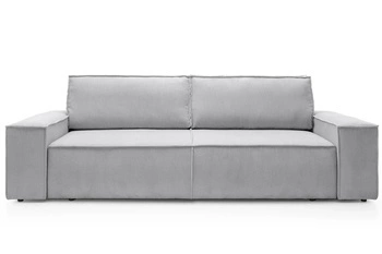 Sofa rozkładana Molde sztruks szary z pojemnikiem do salonu styl skandynawski