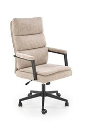 Fotel biurowy ergonomiczny Nurah beżowy nowoczesny z podłokietnikami na kółkach TILT