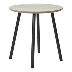 Stolik pomocniczy Aalst 40cm trawertyn/  czarny