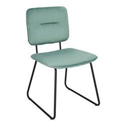 Krzesło tapicerowane Adele Intesi welurowe na płozach szare nowoczesne do jadalni i salonu