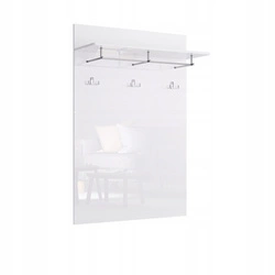 Wieszak ścienny Bella biały połysk nowoczesny z półkami do przedpokoju Intesi