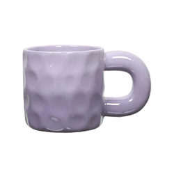 Kubek ceramiczny Chubby Intesi fioletowy 330ml do kawy i herbaty z dużym uchem