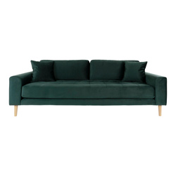 Sofa Lido 3 butelkowa zieleń/ nogi naturalne