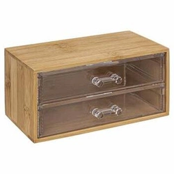 5five simply smart organizer na biżuterię do szuflady bambusowy z 2 transparentnymi szufladami