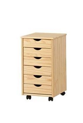 Kontenerek biurowy z szufladami Nils nowoczesny sosnowy na kółkach do biurka 65 cm Intesi