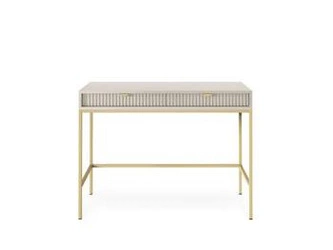 Toaletka Delicious nowoczesna ryflowana kaszmir złote nogi z szufladami do sypialni Intesi