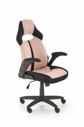 Fotel biurowy młodzieżowy Bloomi różowy ergonomiczny obrotowy z zagłówkiem i podłokietnikami