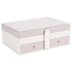 Organizer na biżuterię Lady Intesi kremowy z lusterkiem i szufladkami welurowy