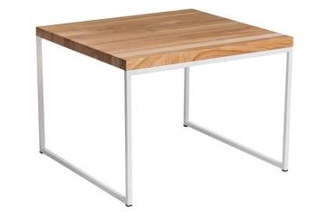 Stolik Graphi 100x100 biały profil 15mm blat czereśniowy