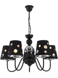 Żyrandol Batley czarny 5-punktowy glamour lampa sufitowa do salonu i jadalni Ledea