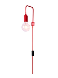 Kinkiet ścienny Laren czerwony metalowy nowoczesny industrialny do salonu i sypialni Ledea