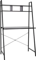 Biurko z nadstawką Milan czarne loftowe do pracy z półkami nowoczesne do biura i sypialni