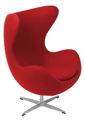 Fotel Jajo inspirowany Egg czerwony kaszmir D2.DESIGN obrotowy nowoczesny do salonu
