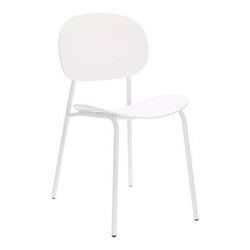 Krzesło do jadalni Nube Intesi białe z tworzywa i metalu łatwe czyszczenie styl nowoczesny