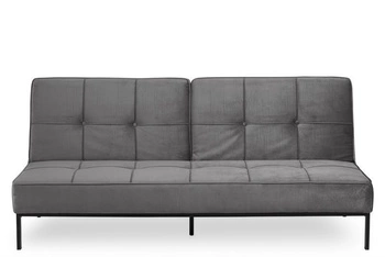 Sofa rozkładana z funkcją spania Perugia VIC welwetowa 3 osobowa szara do salonu nowoczesna Actona