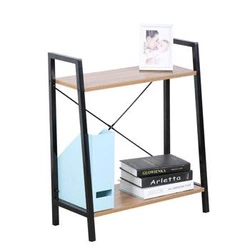 Regał metalowy Cilyan Intesi na książki do salonu nowoczesny naturalny czarny 60 cm