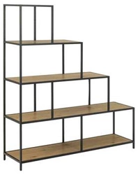 Regał na książki schodkowy Seaford industrialny metalowy do salonu i biura Actona 150 cm