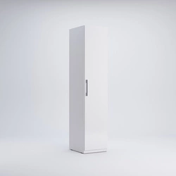 Regał na książki Flory biały połysk 45 cm nowoczesny słupek do salonu lub sypialni