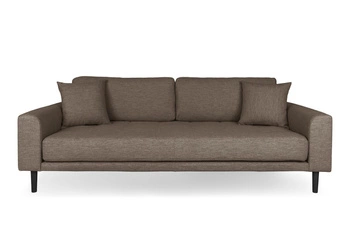 Sofa Lido 3 osobowa skandynawska tapicerowana brązowa z podłokietnikami do salonu Intesi