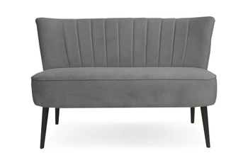 Sofa dwuosobowa Sally szara nowoczesna tapicerowana do salonu na wysokich nogach