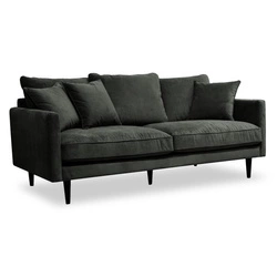 Sofa trzyosobowa Candice aksamitna zielona ciemna hydrofobowa do salonu nowoczesna Atmosphera