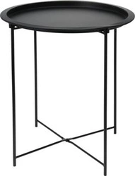 Stolik kawowy Isa okrągły czarny metalowy nowoczesny industrialny do salonu Intesi 47 cm