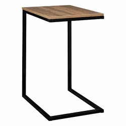 Stolik boczny Aliaj loftowy prostokątny do salonu metalowy z drewnianym blatem 45x35 cm