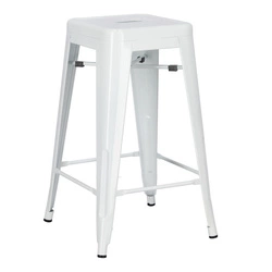 Hoker metalowy Paris 66 cm biały bez oparcia industrialny do wyspy kuchennej D2.DESIGN