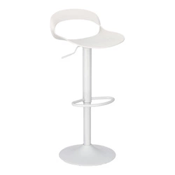 Hoker z oparciem regulowany Nest Simplet biały nowoczesny do kuchni wyspy lub baru