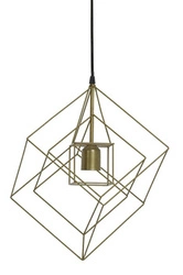 Lampa wisząca Kubinka 25x25x27 antyczny złoty